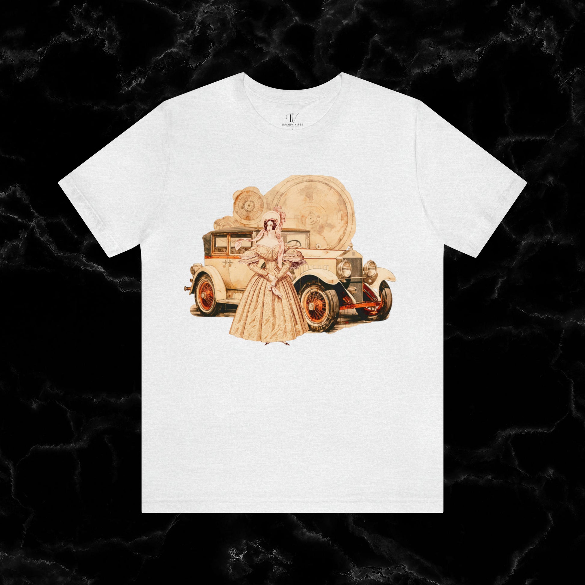 Ride in Style: Vintage Car Enthusiast T-Shirt with Classic Wheels and Timeless Appeal T-Shirt Ash S 