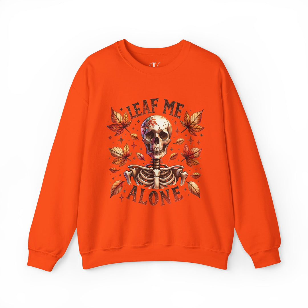 Leaf Me Alone: Skeleton Halloween Sweatshirt