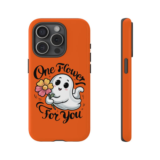 Phone Case - Cute Ghost Holding Flower Phone Case Printify iPhone 15 Pro Glossy