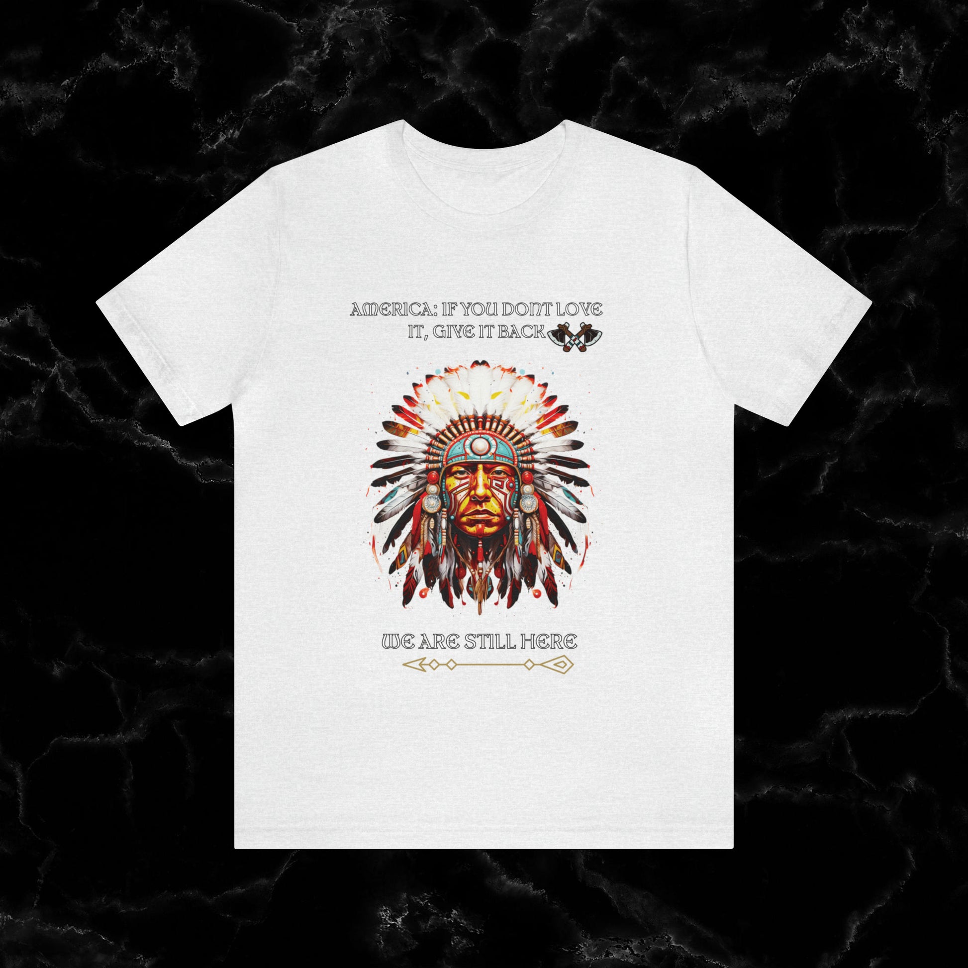 America Love it Or Give It Back Vintage T-Shirt - Indigenous Native Shirt T-Shirt Ash S 