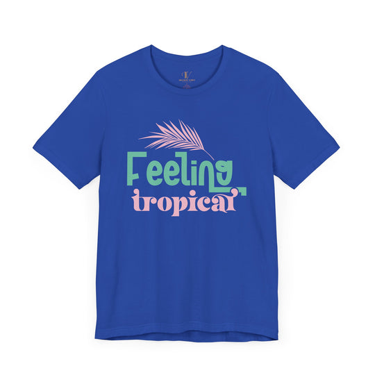 Palm Leaf Retro Tee T-Shirt Printify True Royal XS