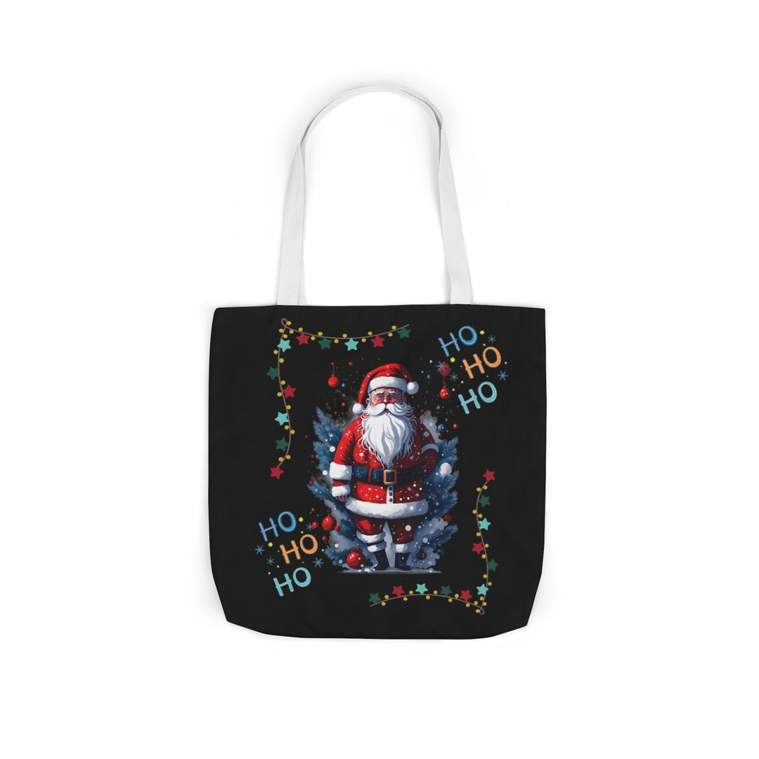 Ho Ho Ho Santa Claus Canvas Tote Bag Accessories Printify 18" × 18'' White