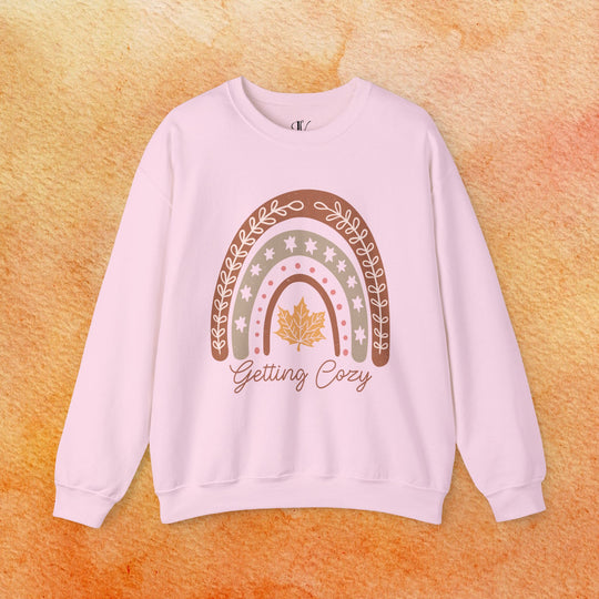 Getting Cozy: Boho Fall Sweatshirt Sweatshirt Printify S Light Pink