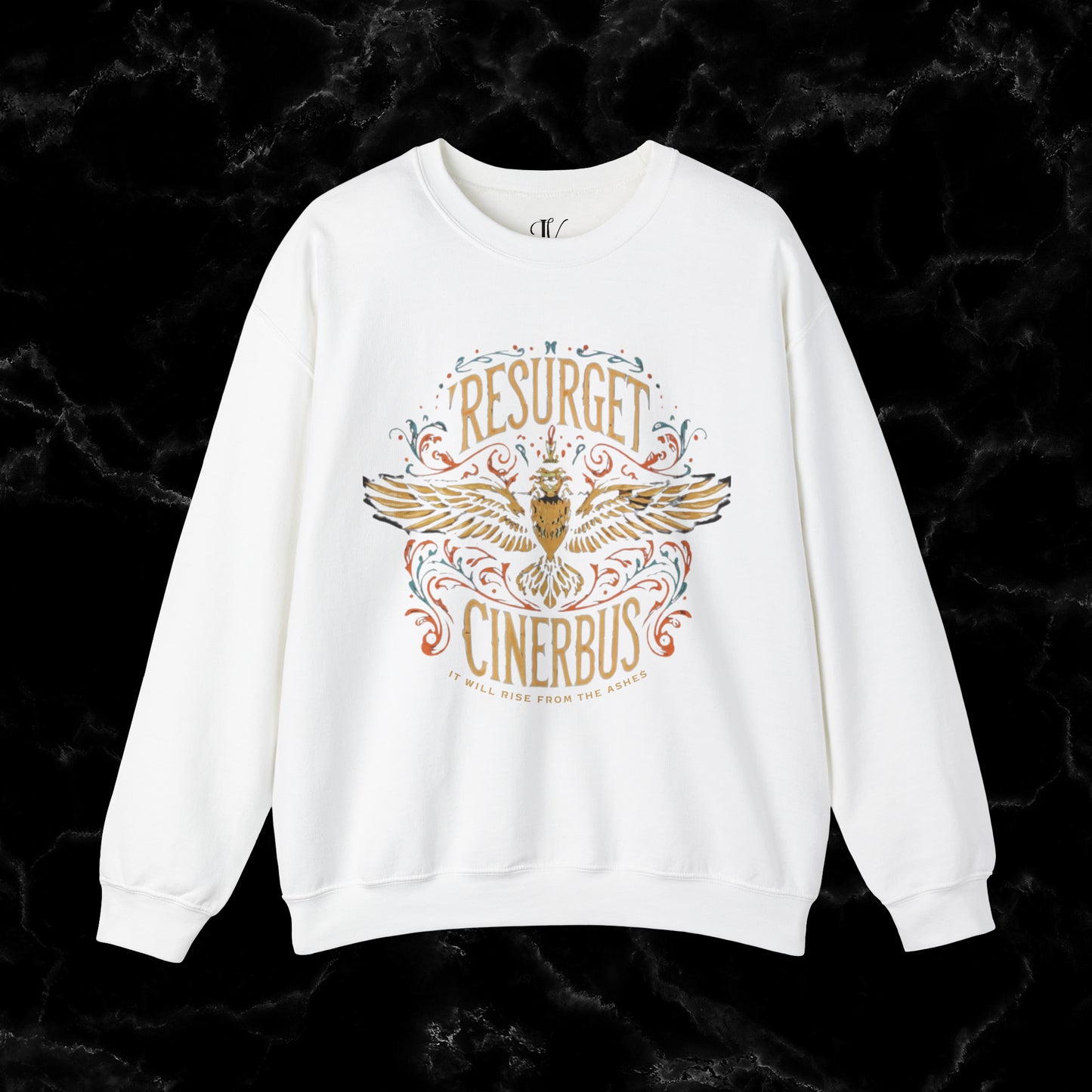 Resurget Cineribus Unisex Crewneck Sweatshirt - Latin Inspirational Gifts for Sports Football Fans Sweatshirt S White 