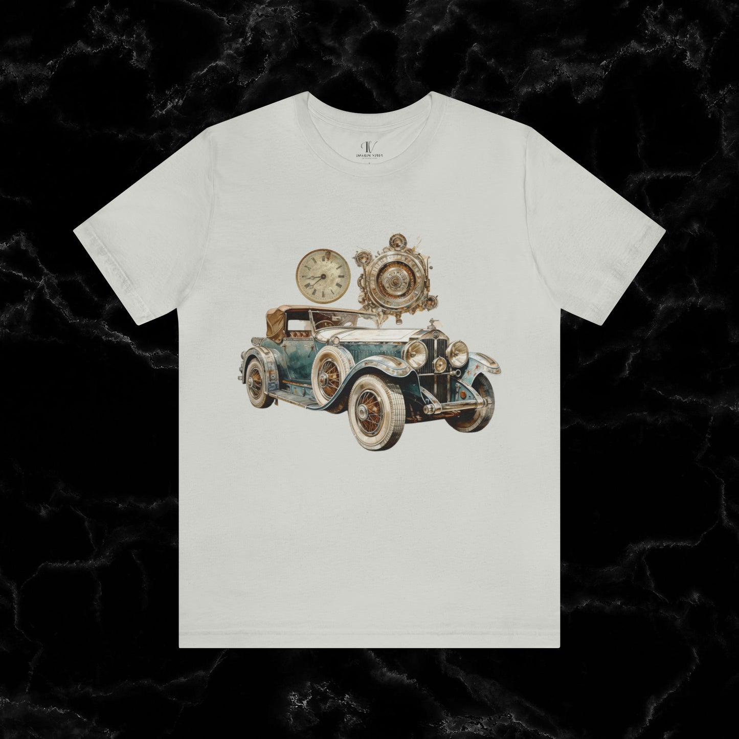 Vintage Car Enthusiast T-Shirt - Classic Wheels and Timeless Appeal T-Shirt Silver S 