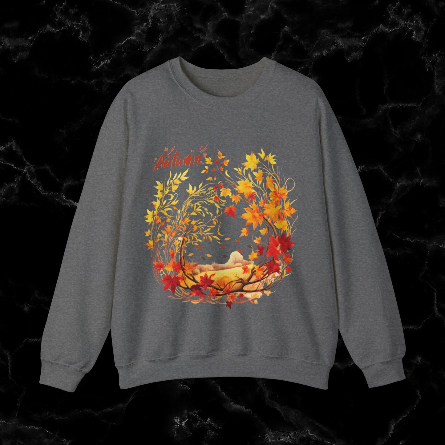 Autumn Sweatshirt | Fall Design | Fall Seasonal Sweatshirt | Autumn Lover Gift Sweatshirt S Graphite Heather 
