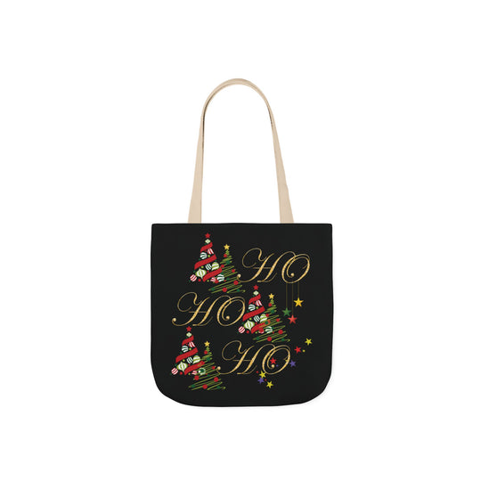 Ho Ho Ho Christmas Canvas Tote Bag Accessories Printify 13" × 13'' Beige