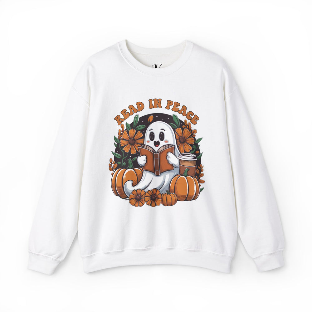 "Read In Peace" Cute Ghost Halloween Reader Sweatshirt