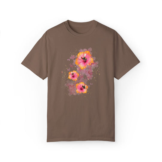 Hibiscus Flower And Bees T-shirt T-Shirt Printify Espresso S