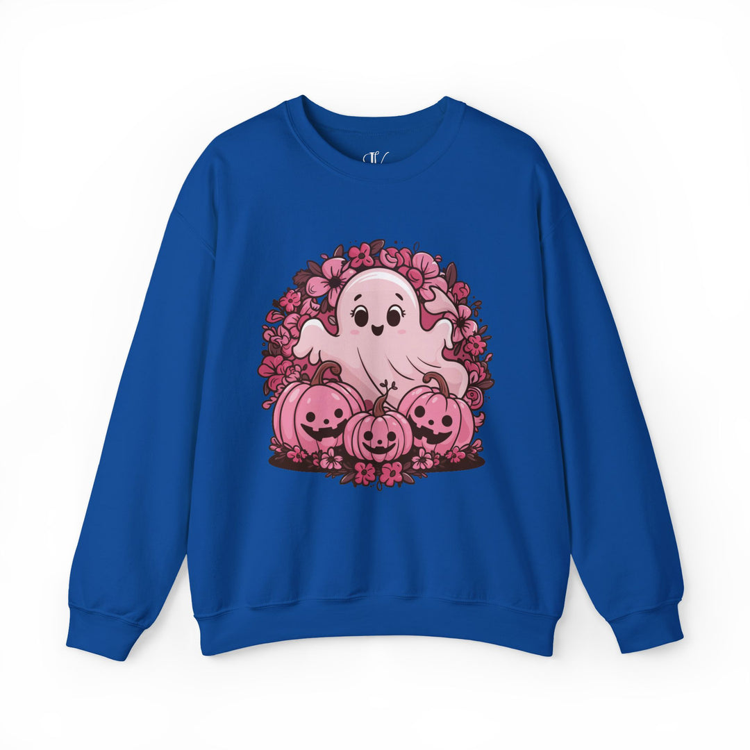Cute Pink Ghost Halloween Sweatshirt Sweatshirt Printify S Royal