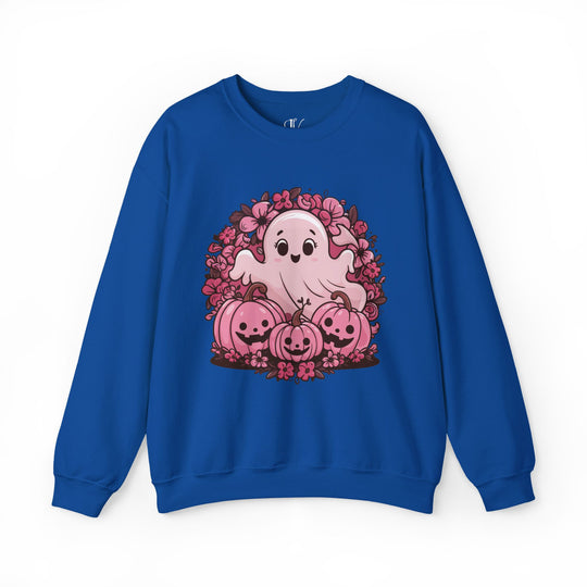 Cute Pink Ghost Halloween Sweatshirt Sweatshirt Printify S Royal