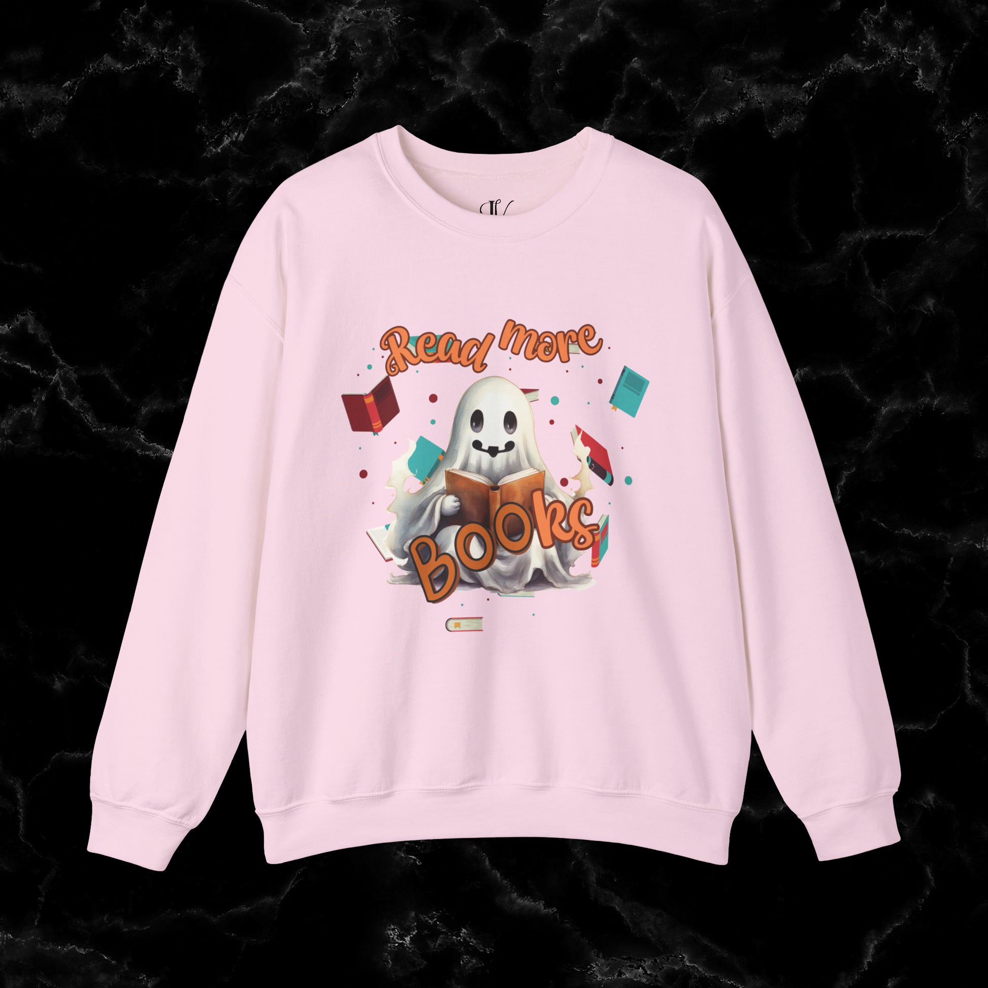 Read More Books Sweatshirt - Book Lover Halloween Sweater for Librarians and Students Sweatshirt S Light Pink 