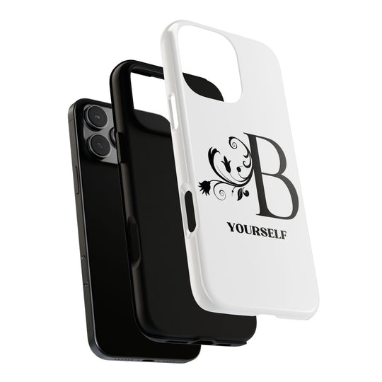 Floral Initial Tough Case - Be Yourself Phone Cover Phone Case Printify