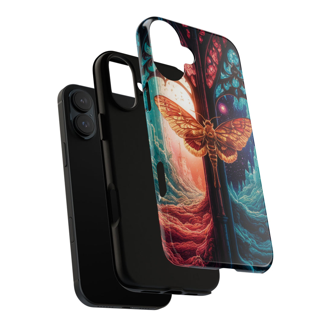 Phone Case with Moth and Stained-Glass Window Phone Case Printify