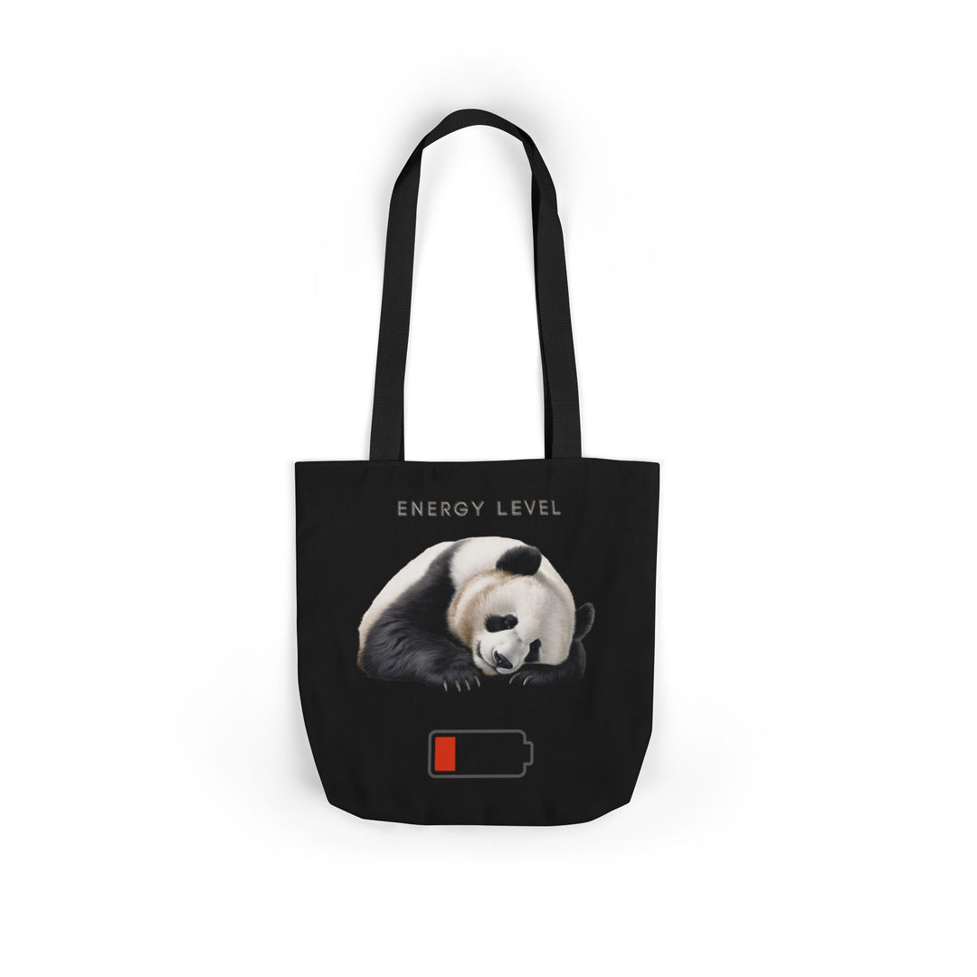 Canvas Tote Bag - Sleeping Panda Energy Level Low Accessories Printify 13" × 13'' Black