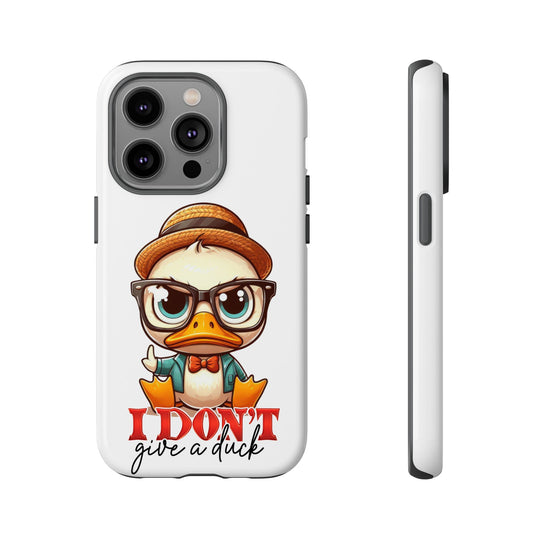 Funny Duck Tough Case Phone Case - I Don't Give a Duck Phone Case Printify iPhone 14 Pro Glossy