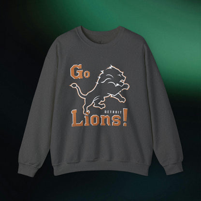 Detroit Football Team Sweatshirt | Go Lions | Old Detroit Sweatshirt S Dark Heather 