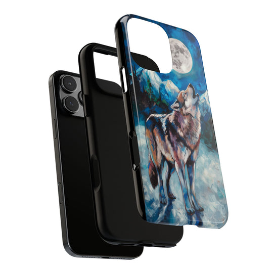 Wolf Howling Tough Case - Impressionist Style Phone Case Printify