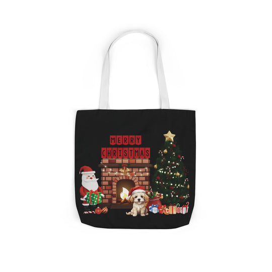 Santa Claus Christmas Canvas Tote Bag Accessories Printify 18" × 18'' White