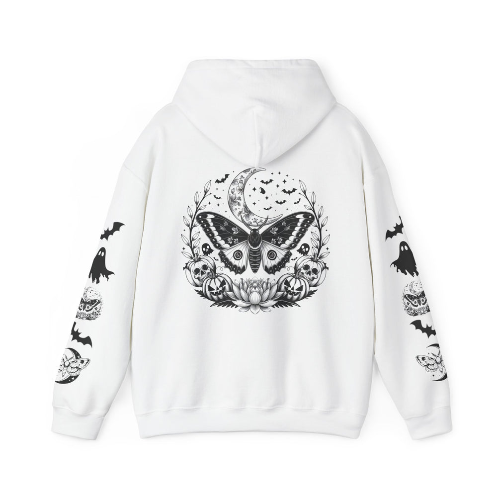 Gothic Moth and Bats Halloween Hoodie Sweatshirt Hoodie Printify