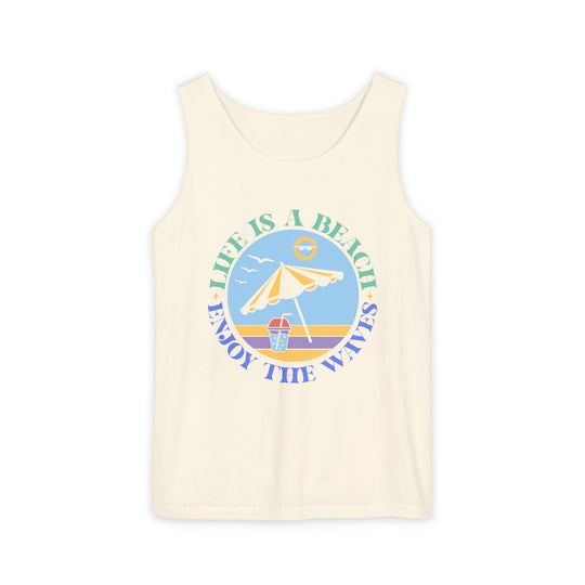 Playful Summery Tank Top for Festivals and Beach Days Tank Top Printify Ivory S