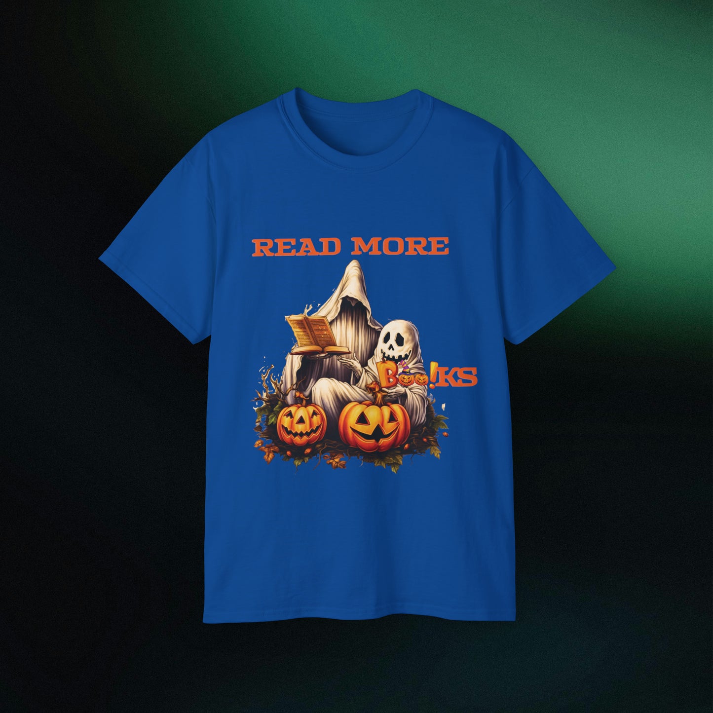Ghosts Reading Books Halloween Tee | Unisex Ultra Cotton Classic Fit | Read More Books T-Shirt Royal M 