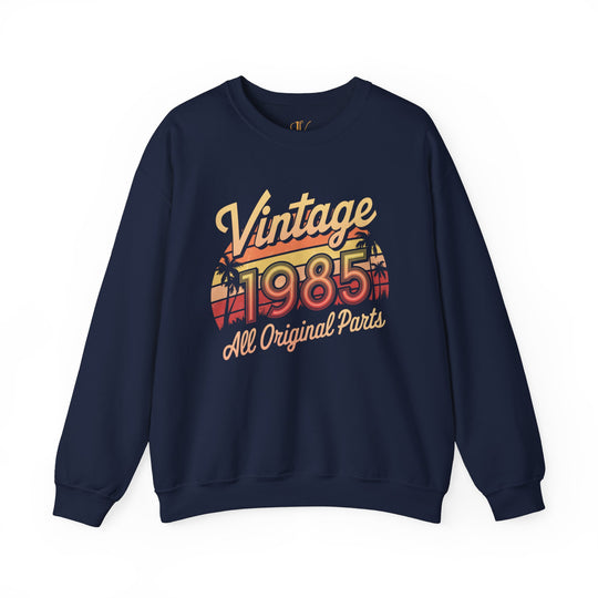 Vintage 1985 Sunset Crewneck Sweatshirt Sweatshirt Printify S Navy