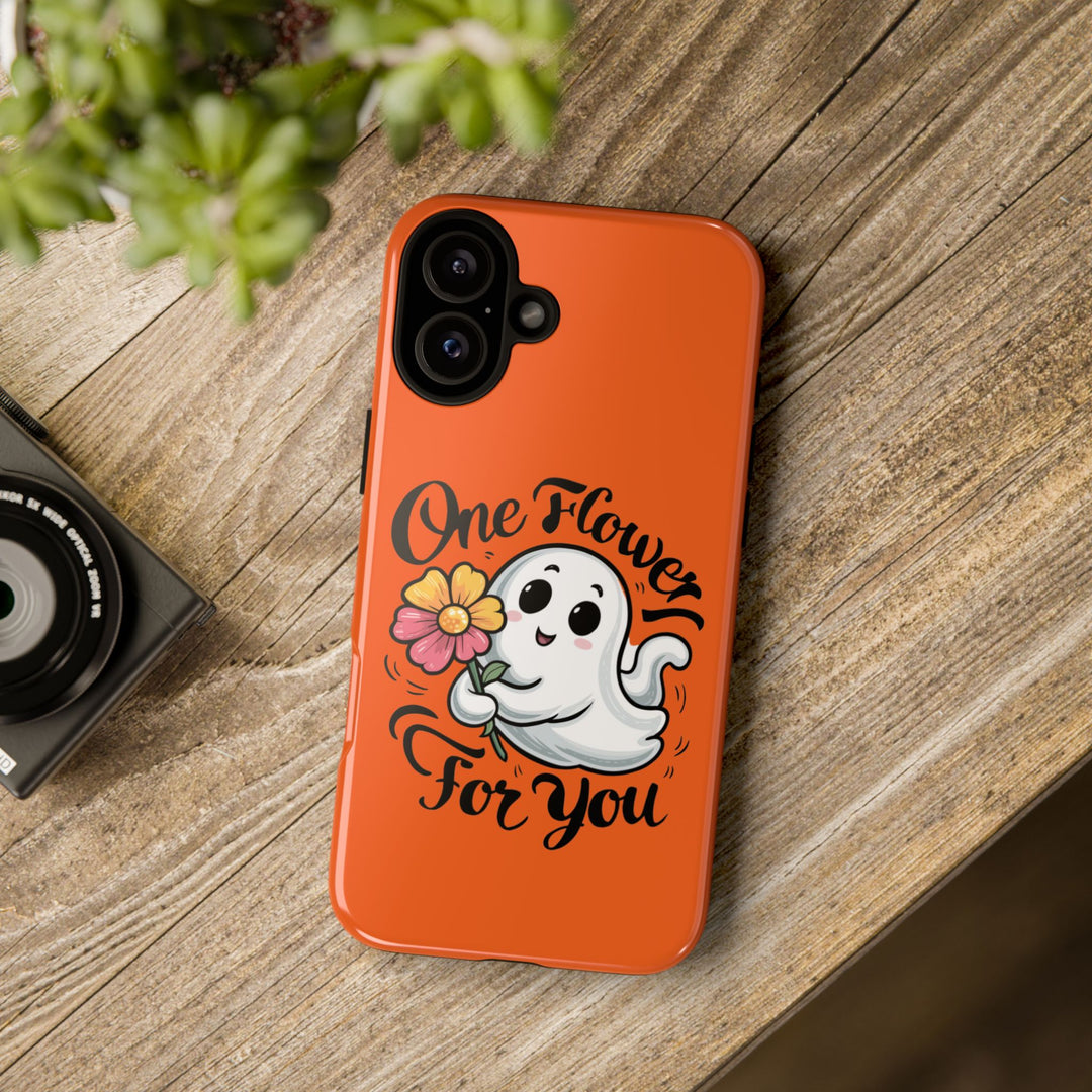 Phone Case - Cute Ghost Holding Flower Phone Case Printify