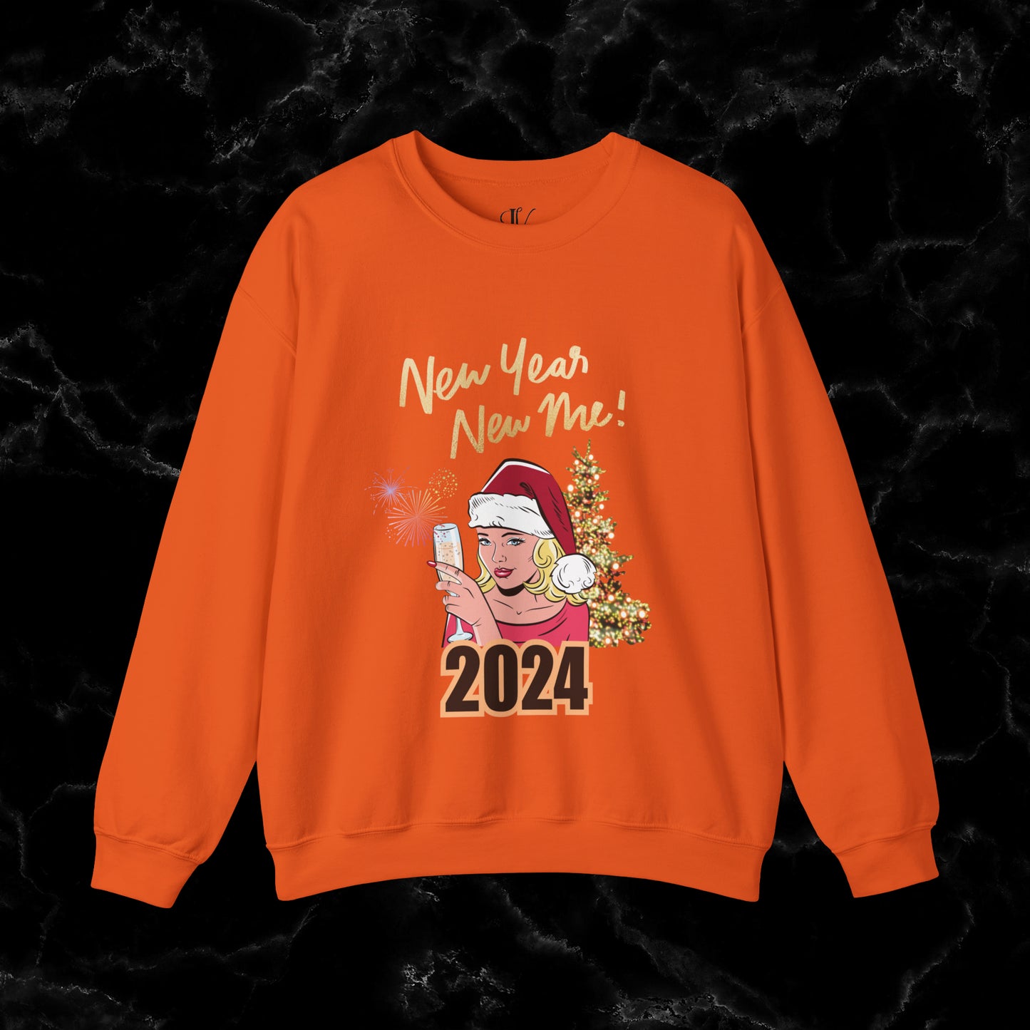 New Year New Me Sweatshirt - Motivational, Inspirational Resolutions Shirt, Christmas Family Tee Sweatshirt S Orange 