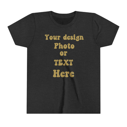 Youth Short Sleeve Tee - Personalized with Your Photo, Text, and Design Kids clothes Dark Grey Heather S 