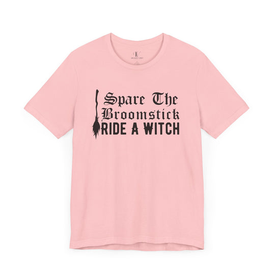 Halloween Tee - Funny Witch's Broomstick Design