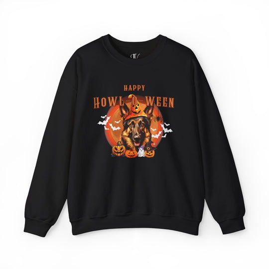 Howl-oween German Shepherd Sweatshirt: Spooky Dog Shirt for Dog Lovers Sweatshirt Printify S Black