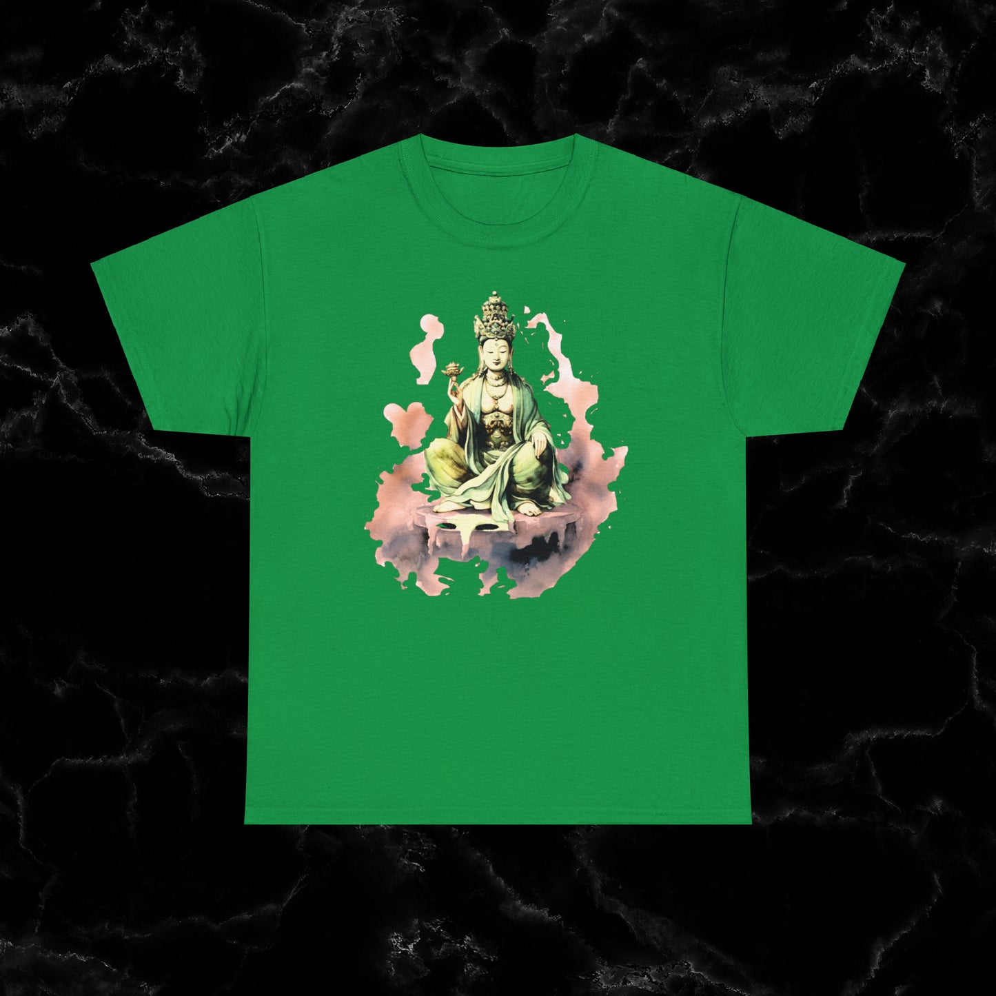 Quan Yin Goddess T-Shirt - Spiritual Tee, Guan Yin, Goddess of Compassion T-Shirt Irish Green S 