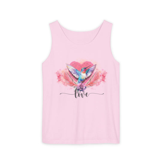 Hummingbird Love Tank Top Tank Top Printify Blossom S