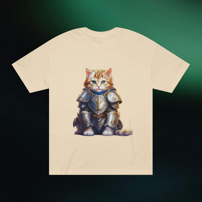 Cat in Armor Classic Unisex Tee T-Shirt Sand S 