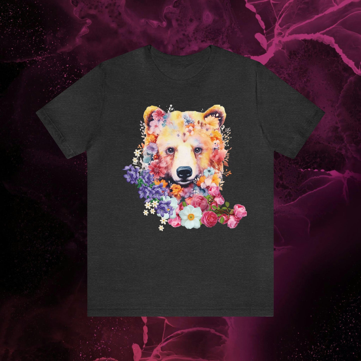 Wildlife Floral Bear Shirt - Nature-Inspired Animal Lover Tee with Flower Bear Design T-Shirt   