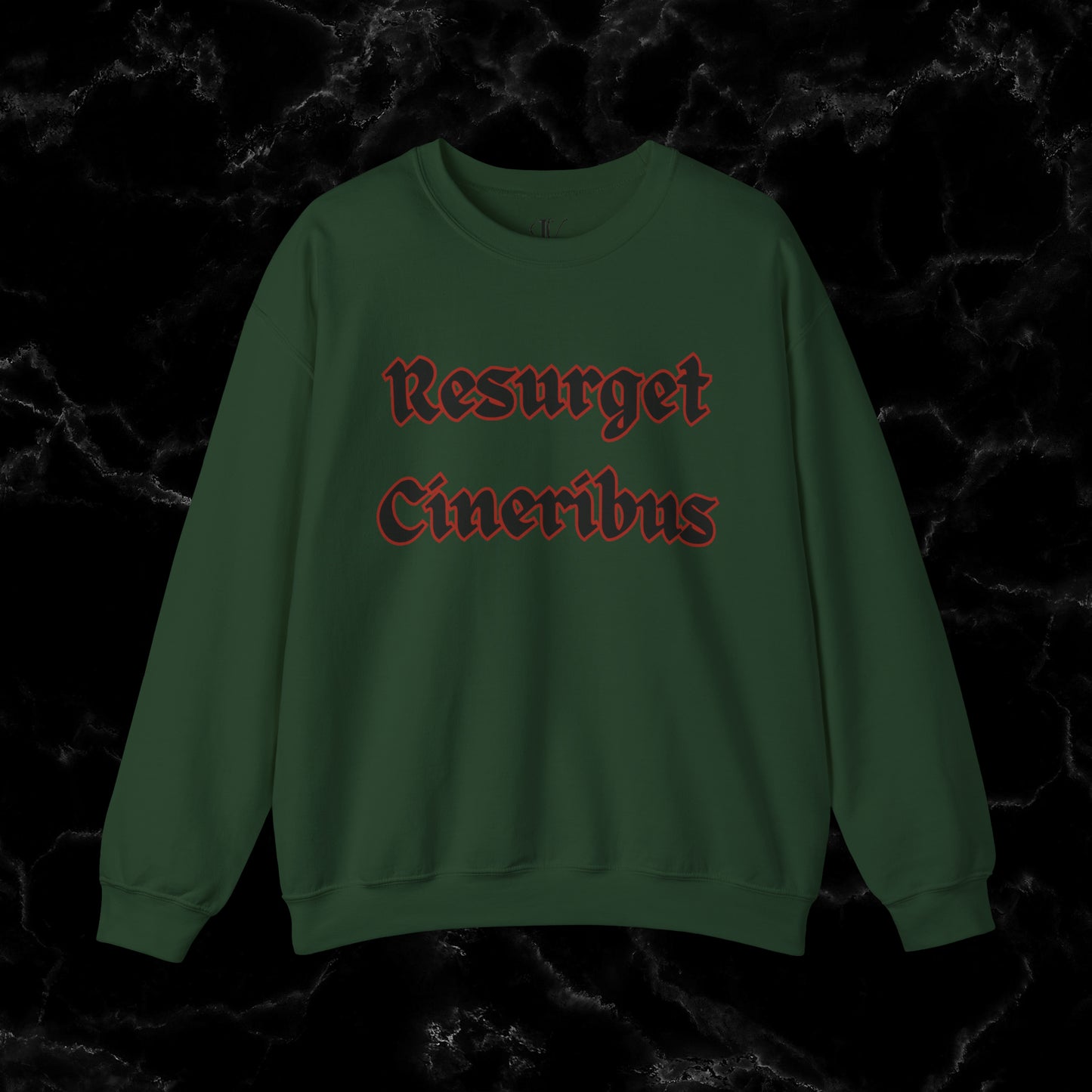 Resurget Cineribus Unisex Crewneck Sweatshirt - Latin Inspirational Gifts for Sports Football Fans Sweatshirt S Forest Green 