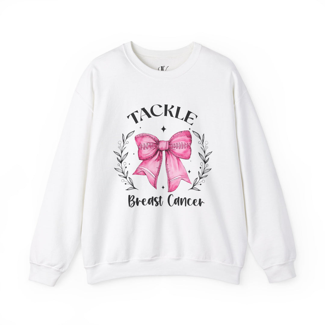 Pink Out Tackle Breast Cancer Football Coquette Sweatshirt