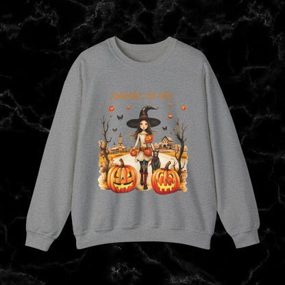 Somebody's Cool Witch Halloween Sweatshirt - Embrace the Witchy Vibes Sweatshirt S Graphite Heather 