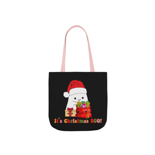 Canvas Tote Bag - Christmas Ghost Holiday Accessories Printify 13" × 13'' Light Pink