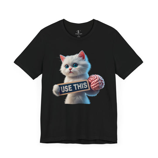 Kitten Brain Tee T-Shirt Printify Black XS