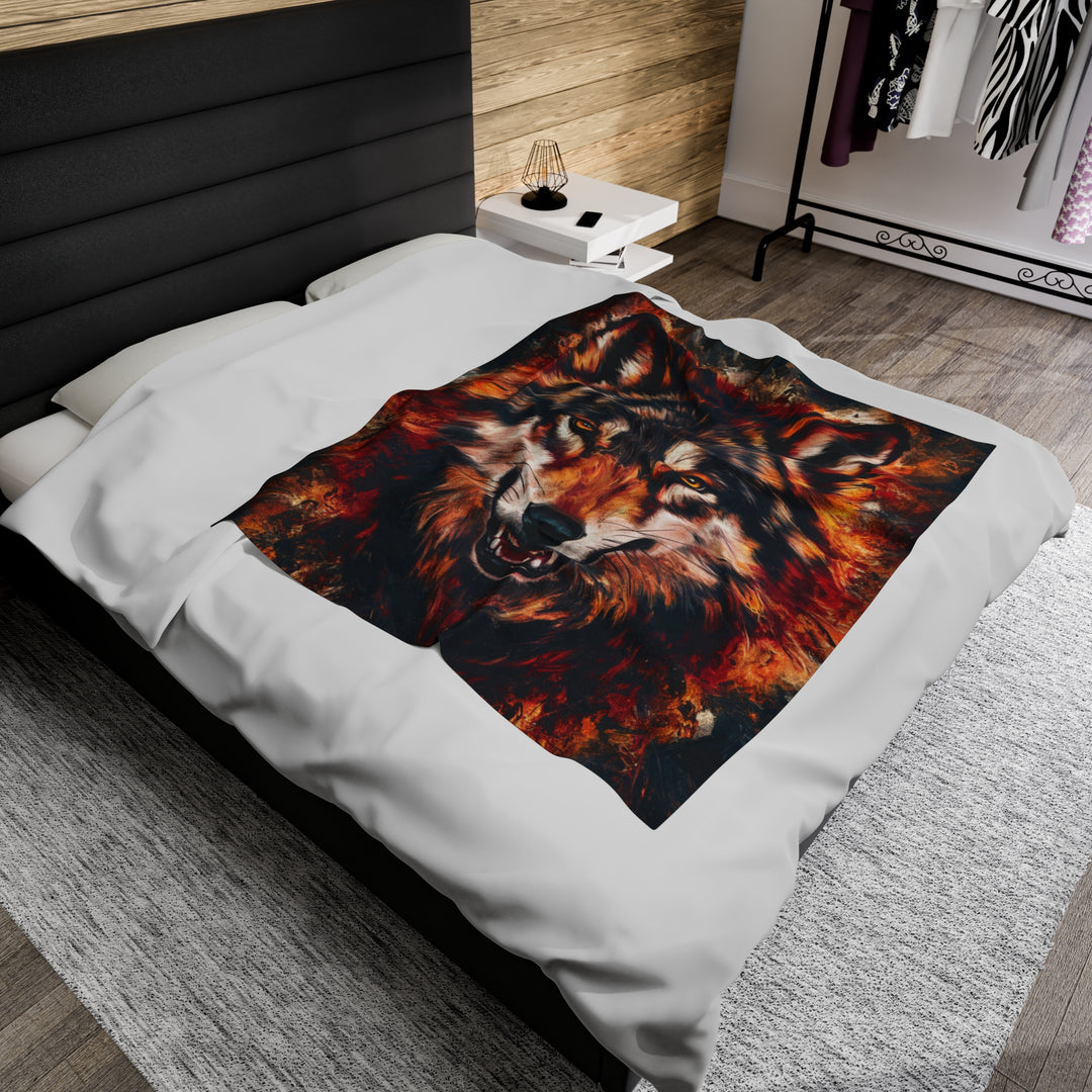 Wolf Plush Blanket with Intense Energy and Strength All Over Prints Printify 50" × 60"