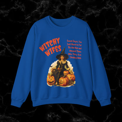 Embrace the Witchy Vibes with Witch Quote Halloween Sweatshirt - Perfect for Wifes Sweatshirt S Royal 