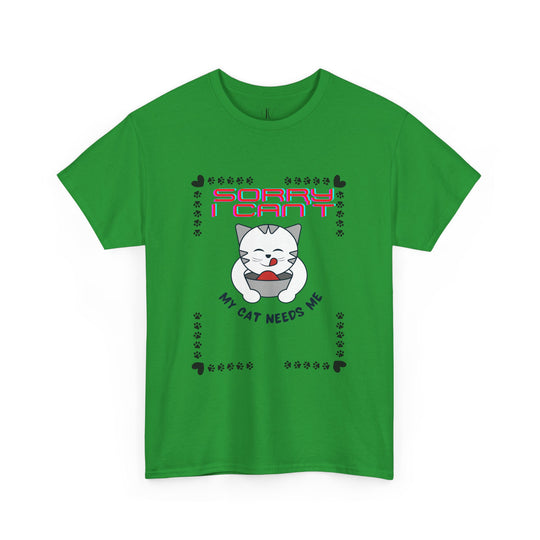 Cat Tee - Playful and Cute Minimalist T-Shirt Printify Irish Green S