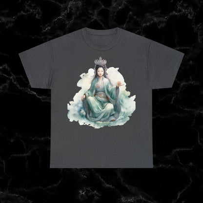 Quan Yin Spiritual Tee - Goddess of Compassion, Unisex Garment-Dyed T-shirt, Goddess of Mercy T-Shirt Dark Heather S 
