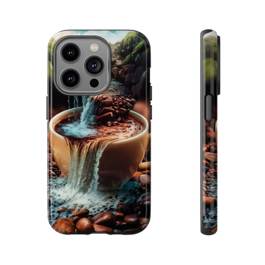 Coffee Lover Tough Case - Surreal Mountain Landscape Phone Case Printify iPhone 14 Pro Glossy