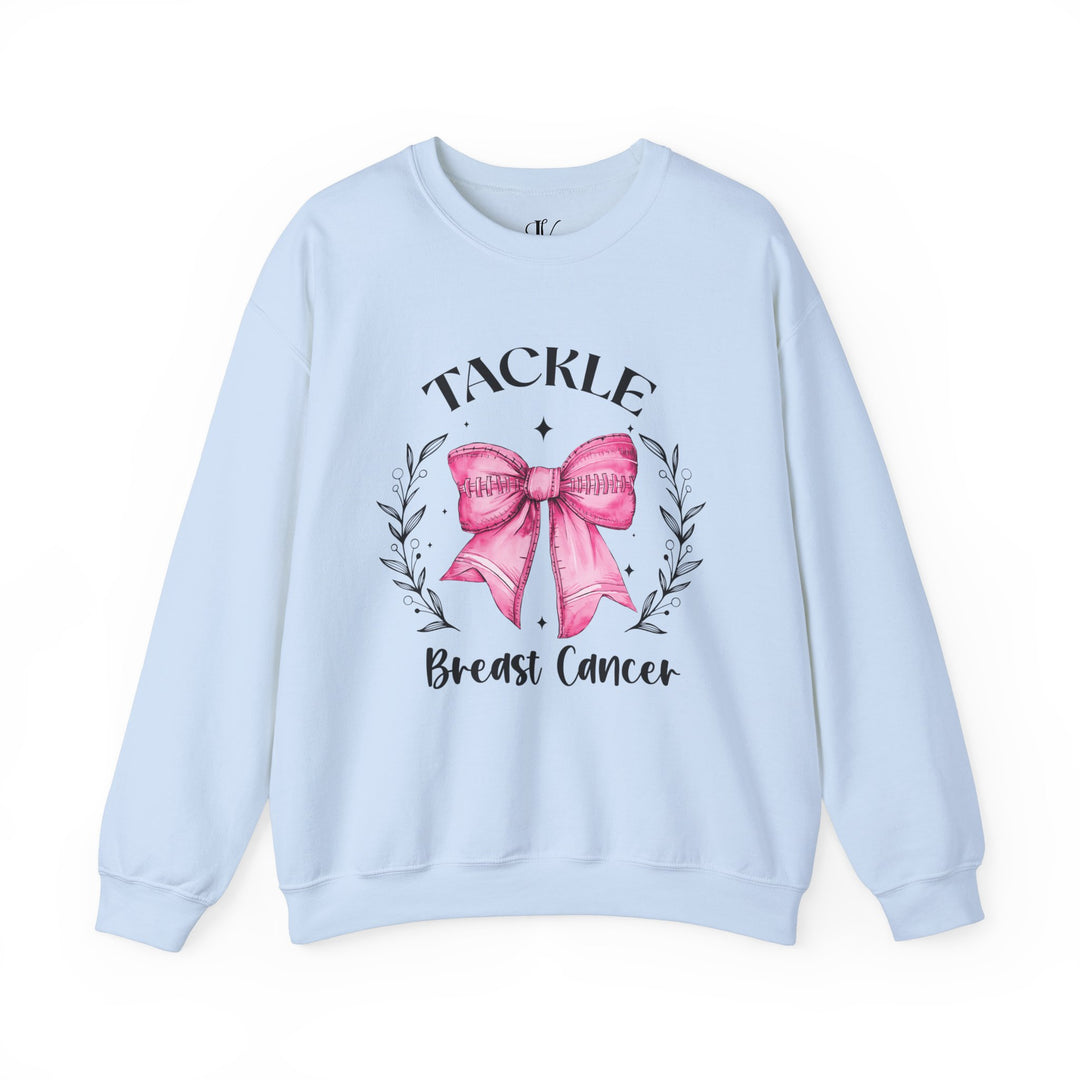 Pink Out Tackle Breast Cancer Football Coquette Sweatshirt