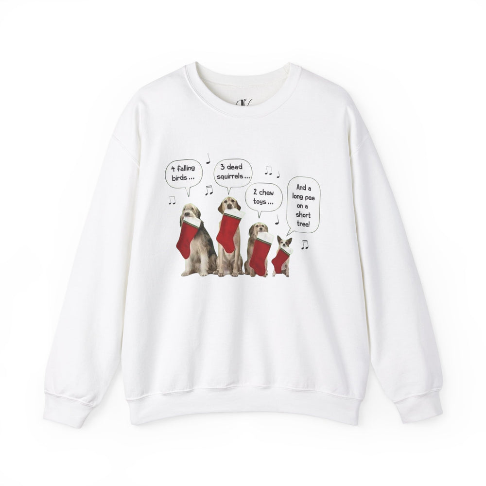 Christmas Dogs Crewneck Sweatshirt Sweatshirt Printify S White