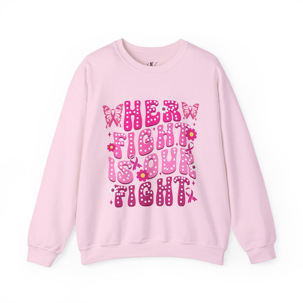 Her Fight Is Our Fight Butterflies Breast Cancer Sweatshirt