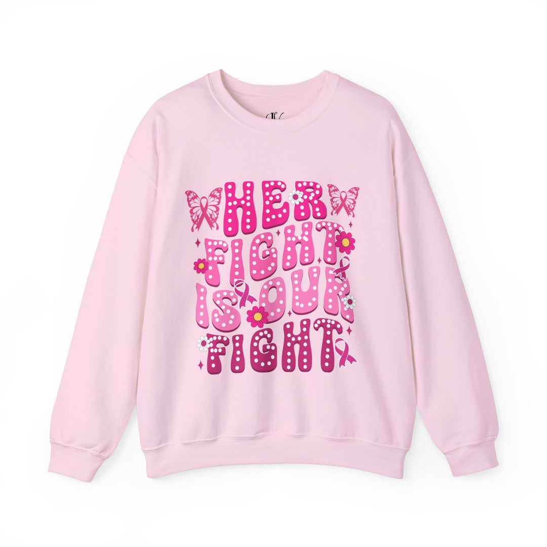 Her Fight Is Our Fight Butterflies Breast Cancer Sweatshirt